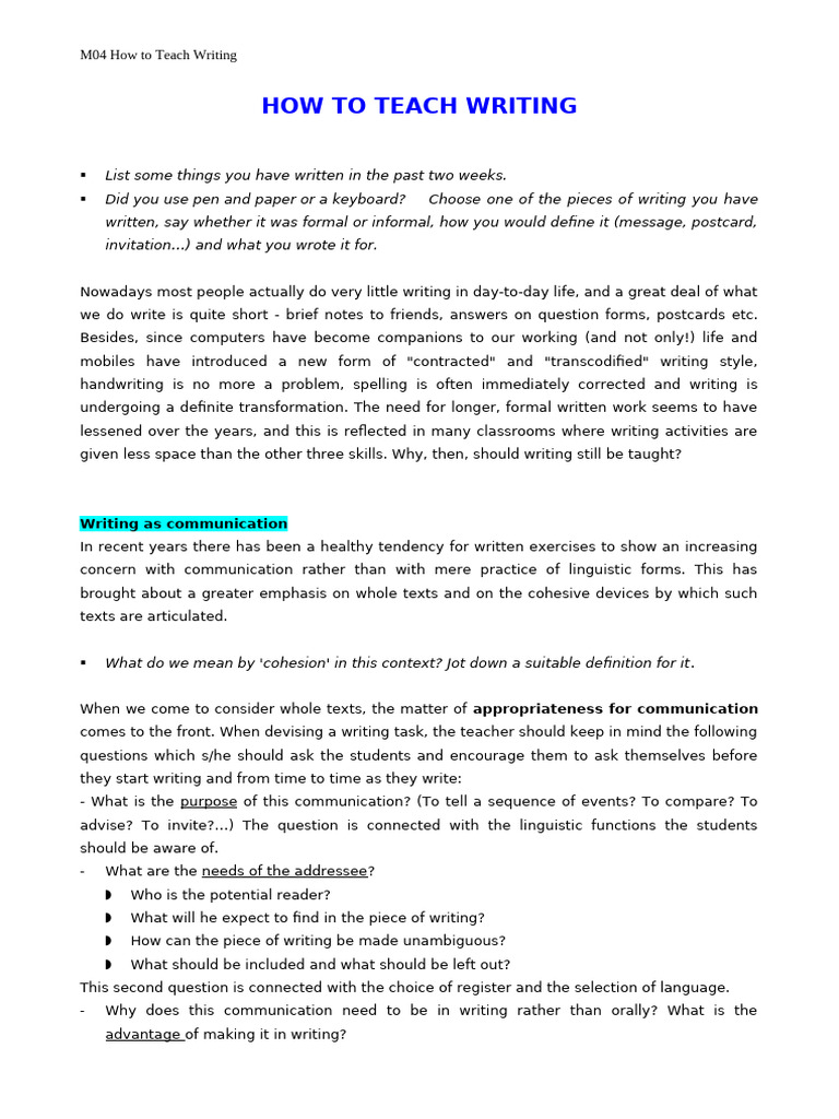 Effective Strategies for Teaching Writing | PDF | Water | English Language