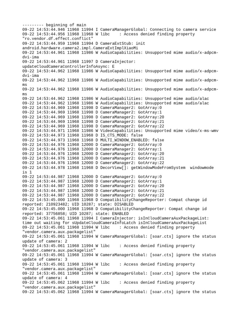 Camera Service Connection Log | PDF | Computer Engineering | Computer ...