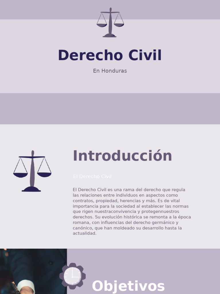 Presentación de Derecho Civil en Honduras | PDF | Derecho Civil (Common