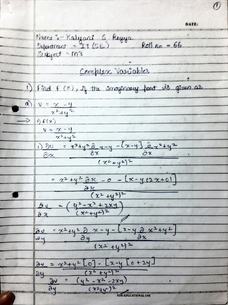 Maths Tutorial 4 Complex PDF