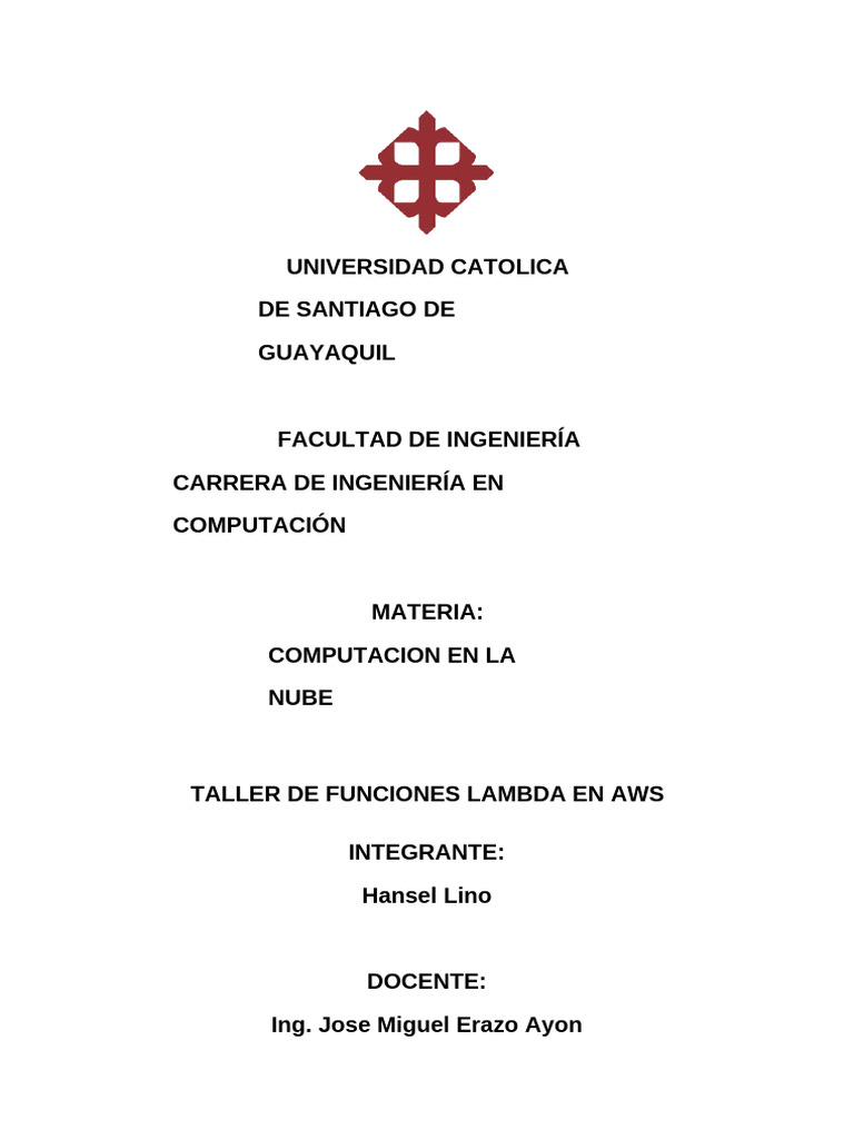 FUNCIONES LAMBDA EN AWS Lino | PDF