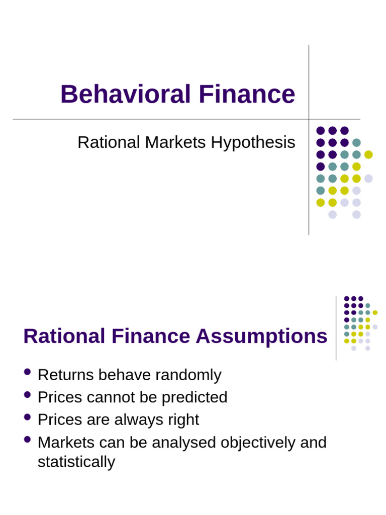02 Rational Markets Hypothesis | PDF | Financial Risk | Modern ...