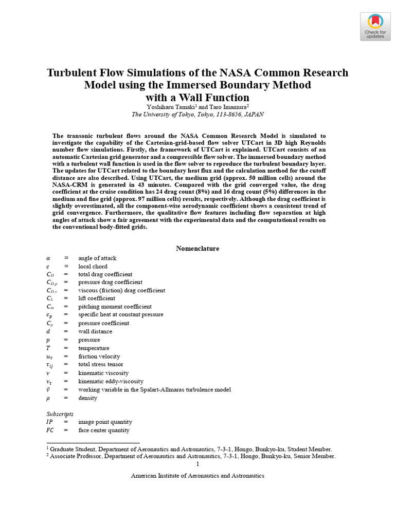 Turbulent Flow Simulations of NASA-CRM | PDF | Fluid Dynamics | Drag ...