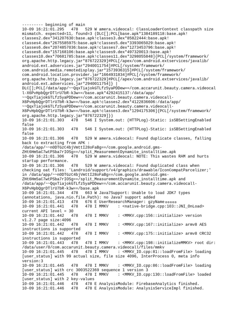 Com - Accarunit.beauty - Camera.videocall Logcat | PDF | Computer ...