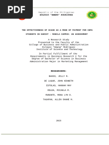 The Effectiveness of Gcash As A Mode of Payment Thesis Paper - Docx Google Docs