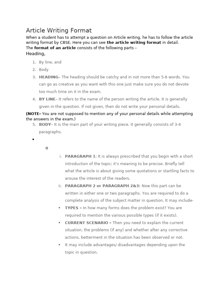 Article Writing Pdf