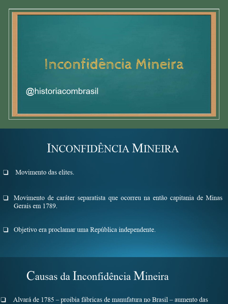 Inconfidência Mineira: Causas e Objetivos | PDF