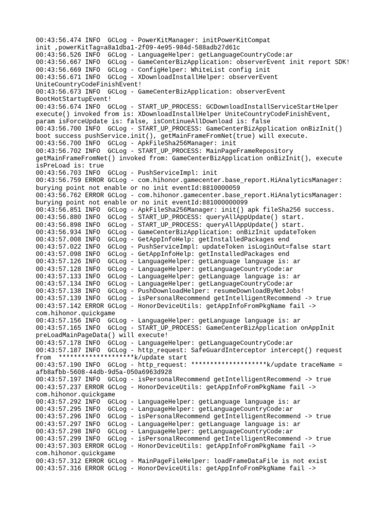 GameCenter Initialization Log Analysis | PDF | Hypertext | Computer ...