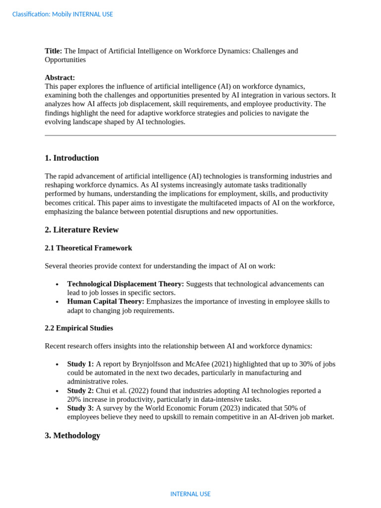 The Impact Of Artificial Intelligence On Workforce Dynamics Pdf