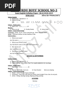 Urdu-Kg - Syllabus