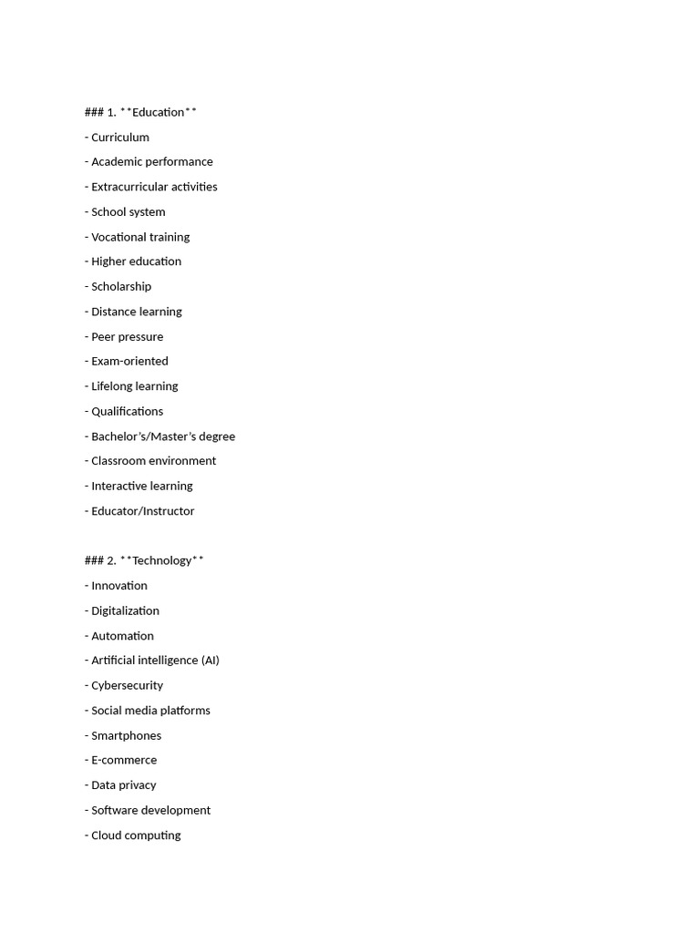 Topic Vocabulary For Speaking | PDF | Natural Environment | Tourism