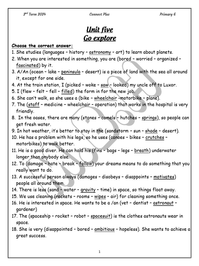 Unit 5 Go Explore Model Answer | PDF | History
