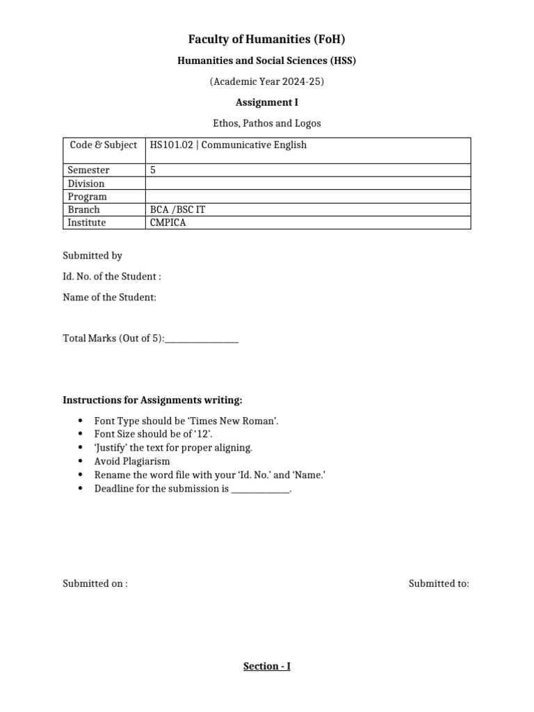 ASSIGNMENT 1 Ethos Pathos Logos PDF Ancient Greek Philosophy