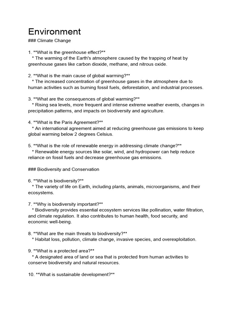 Understanding Climate Change and Biodiversity | PDF | Climate Change ...