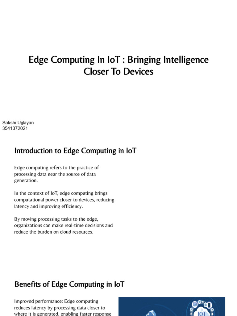 Edge Computing in IoT: Key Benefits & Trends | PDF | Internet Of Things ...