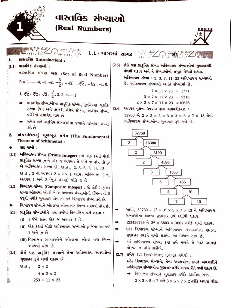 Darpan Maths CH 1 Real Numbers | PDF