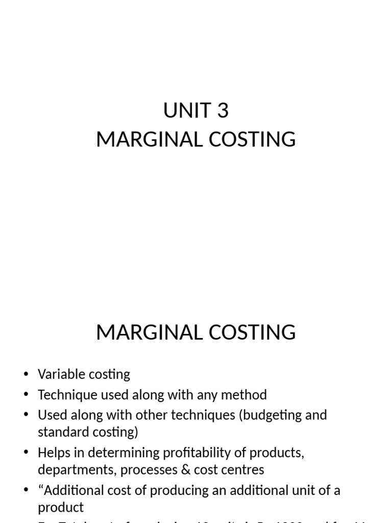 Ma - Unit 3 - 1 | PDF | Profit (Economics) | Marginal Cost