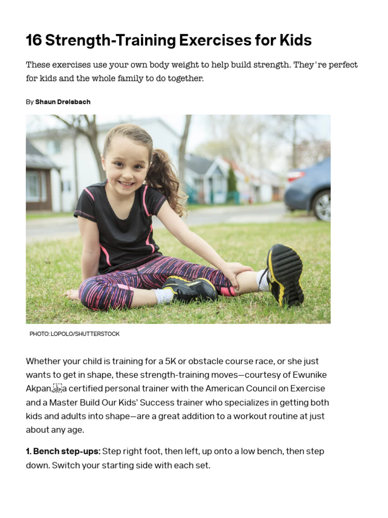 16 Strength-Training Exercises For Kids - Parents | PDF | Foot ...