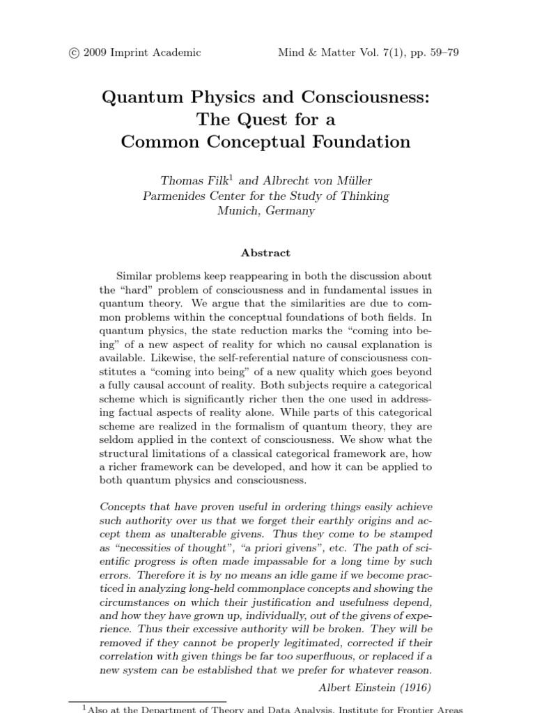Quantum Physics and Consciousness Link | PDF | Quantum Mechanics | Reality