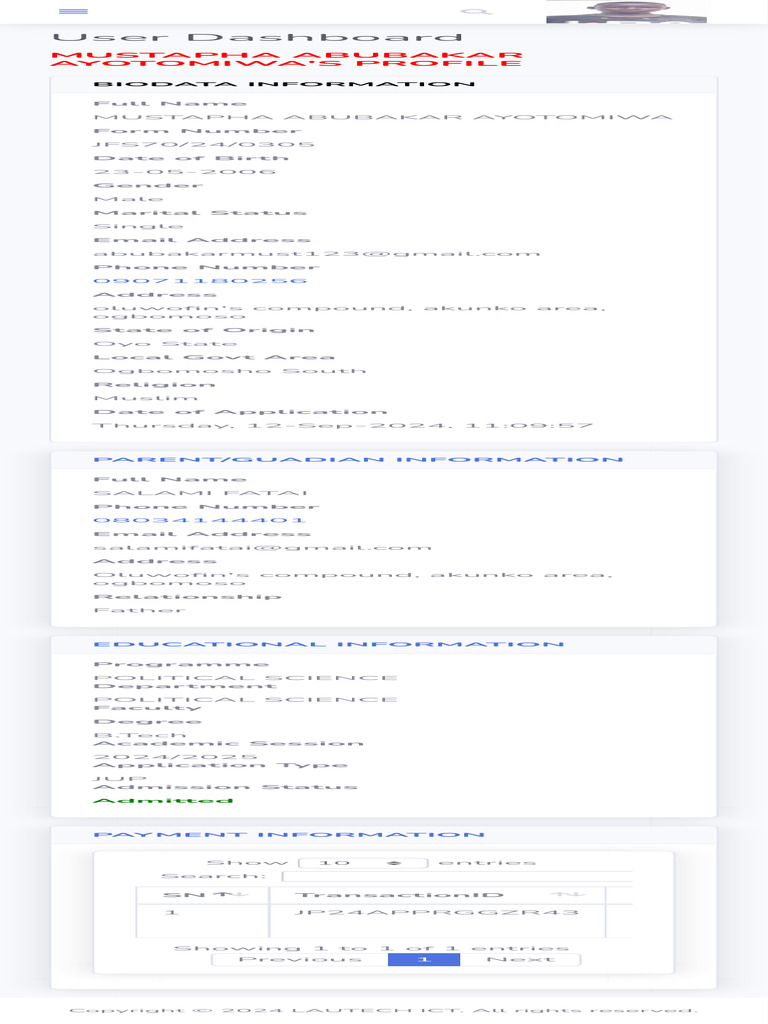 ADMISSIONS RESOURCE PORTAL intelligence overview