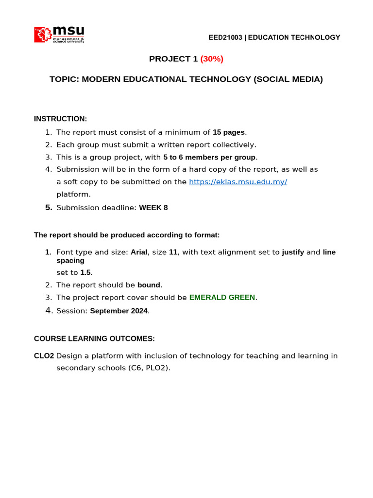 Modern EdTech: Social Media Project Guide | PDF | Educational ...