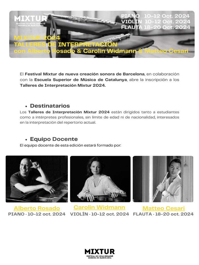 Inscripción Talleres Mixtur 2024 en Barcelona | PDF | Viajes y turismo ...