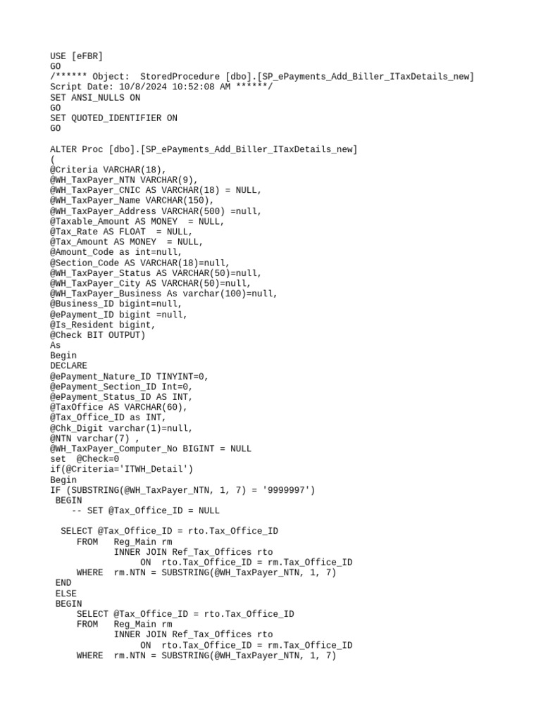 SP ePayments Add Biller ITaxDetails new PDF Software Engineering 
