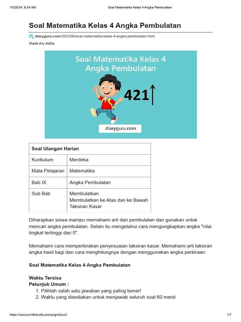 Menguasai Pembulatan: Latihan Soal Seru untuk Siswa Kelas 4 SD