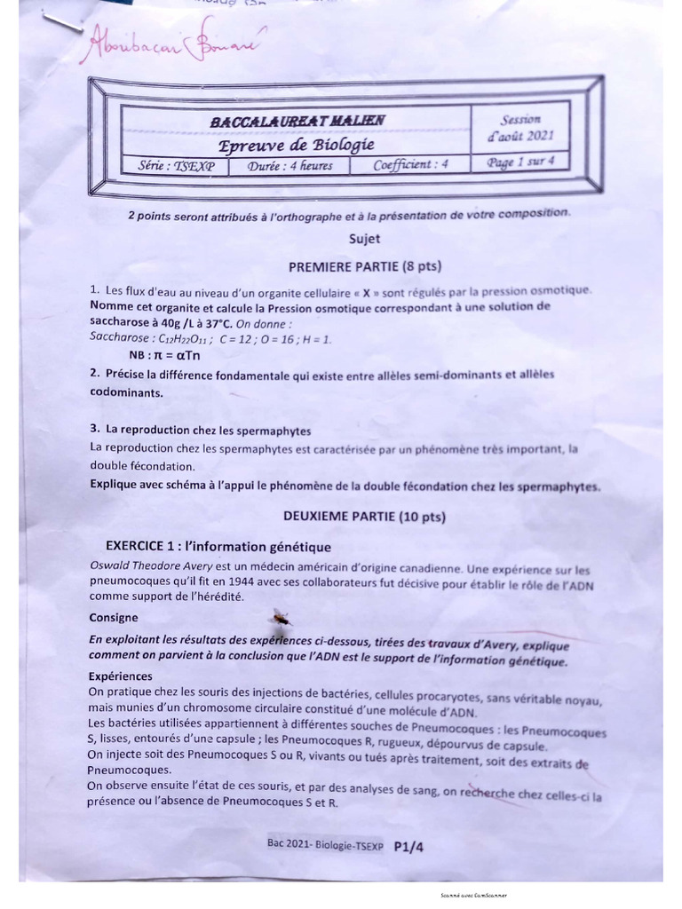 SVT BAC 2021 Et Géo (Tse, Tsexp) | PDF