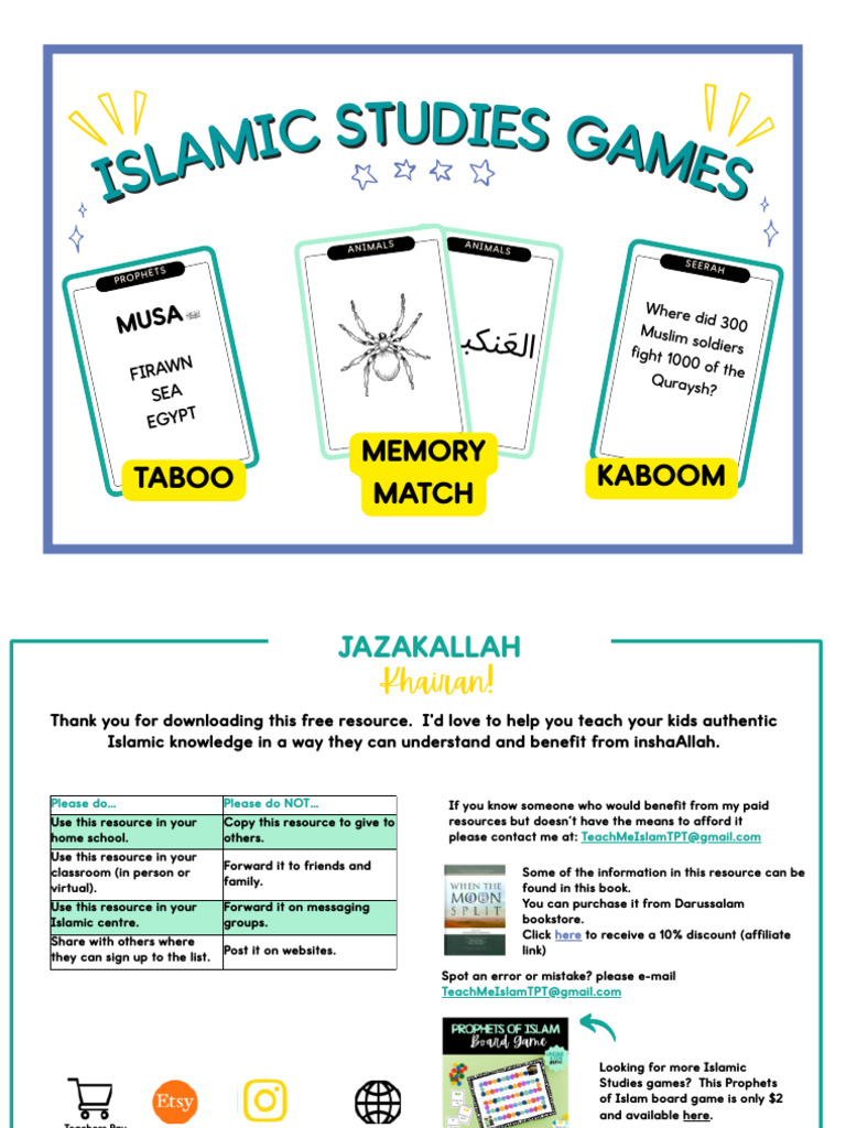 Islamic Prophets Board Game Guide | PDF | Muhammad | Prophets And ...