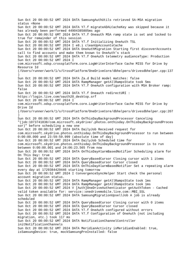 OneAuth Migration and Initialization Log | PDF | Computer File | Databases