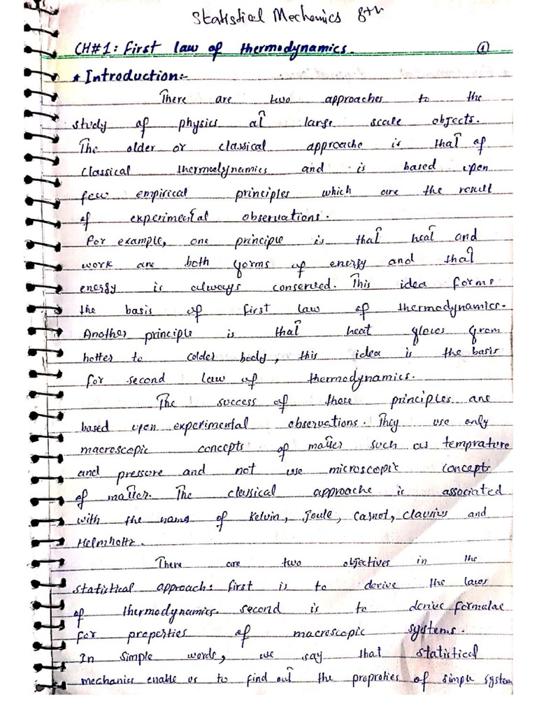 Statistical Mechanics Notes | PDF