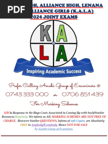 2024 Kala Joint Mock Exams