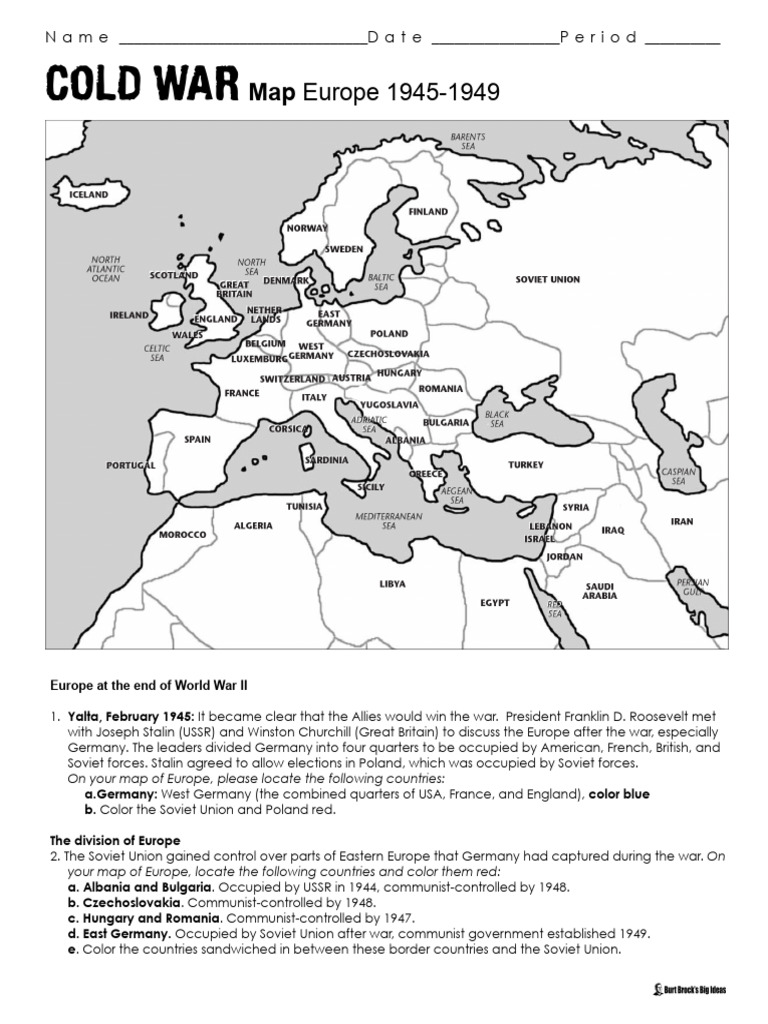 Cold War Map of Europe 1945-1949 | PDF | Soviet Union | World Politics