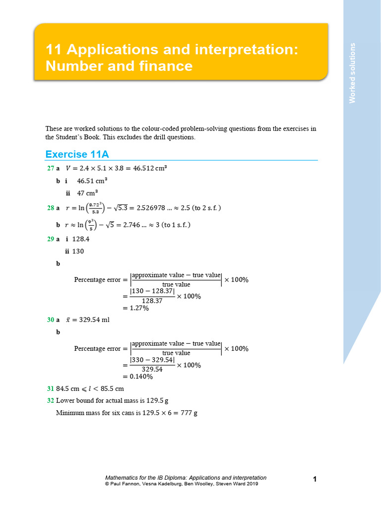 IB Math Applications: Worked Solutions | PDF | Interest | Mathematics