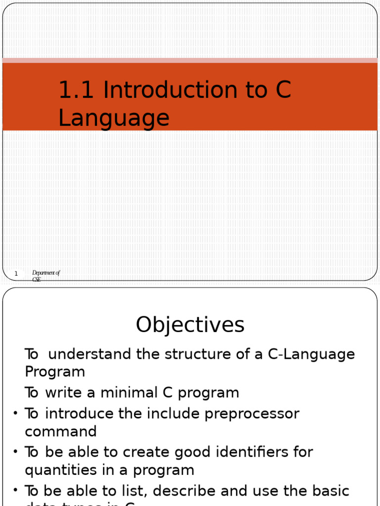 1.1 Introduction To C | PDF | Integer (Computer Science) | Data Type
