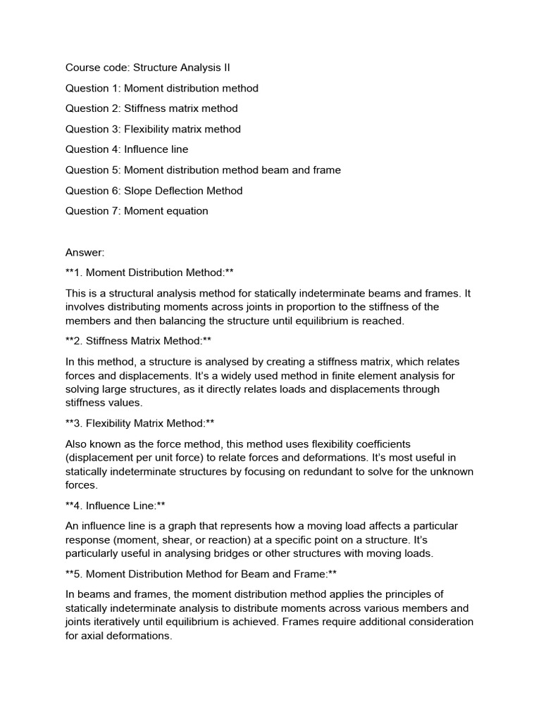 Structural Analysis Methods Explained | PDF | Science & Mathematics