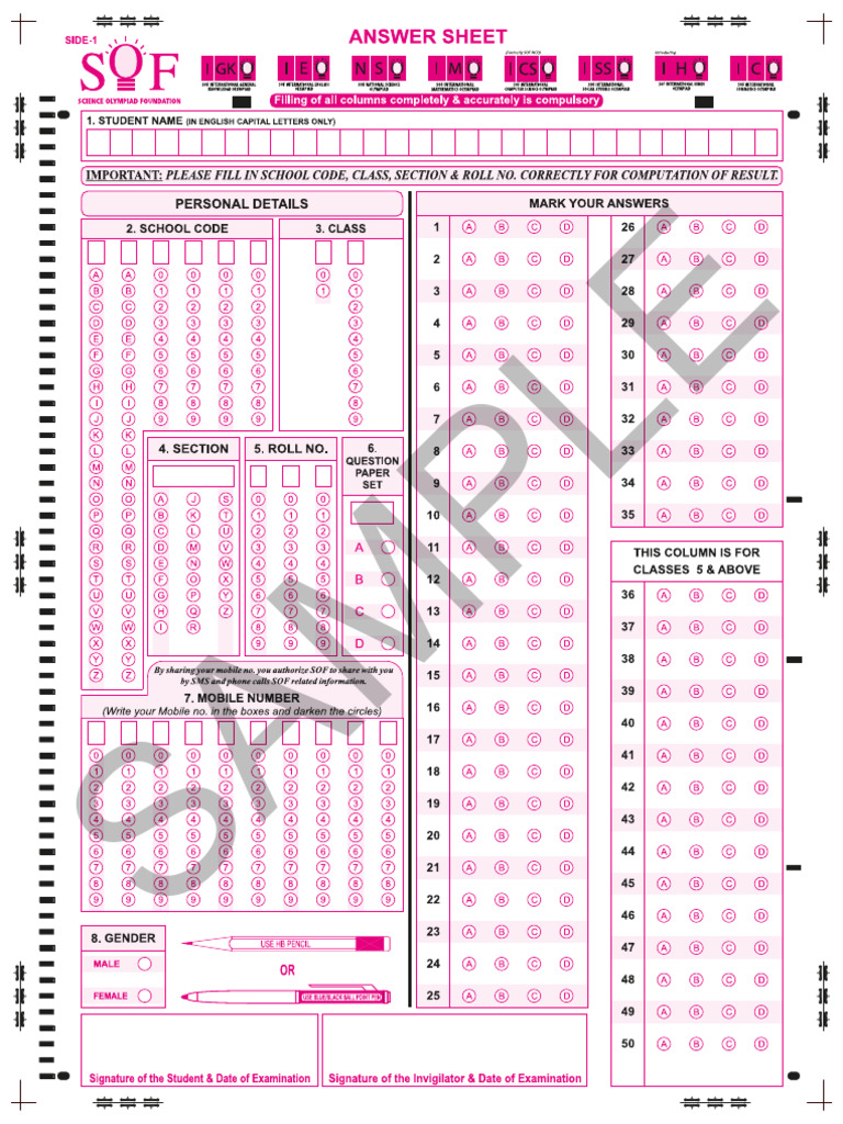 Omr Sheet1 | PDF