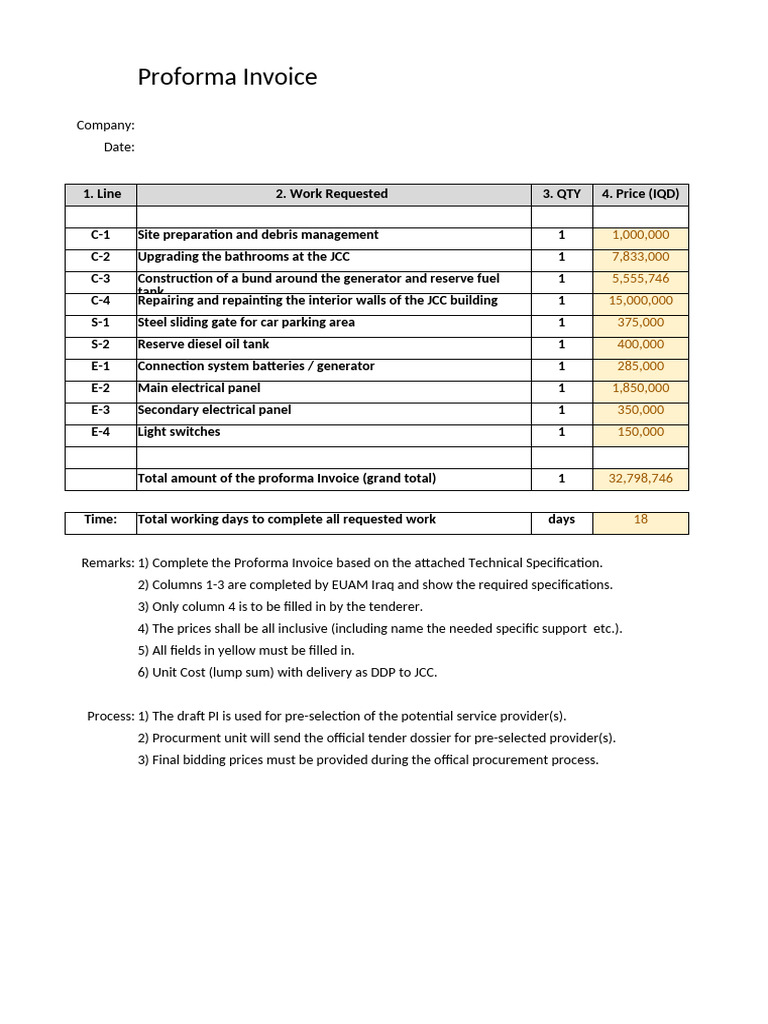 Proforma - Invoice - JCC | PDF