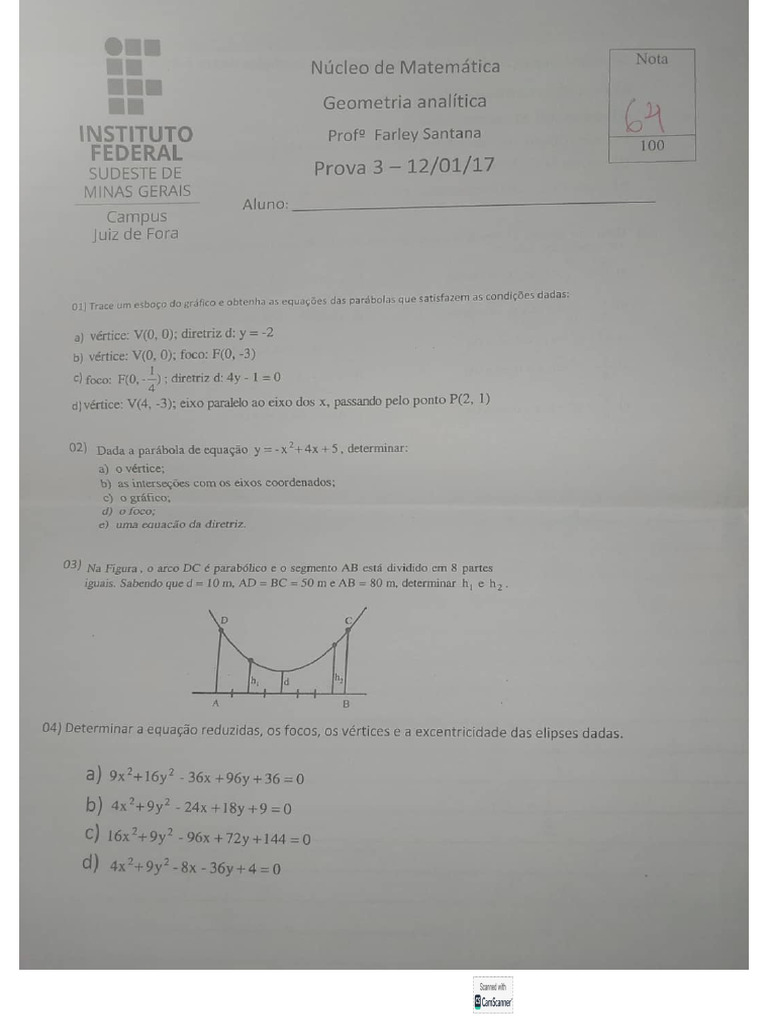 Prova 3. GA | PDF