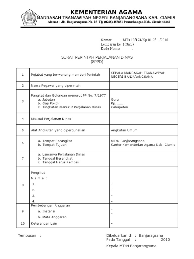 Surat Perjalanan Dinas