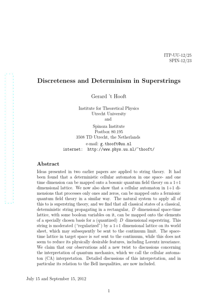 Discreteness in Superstring Theory | PDF | Quantum Mechanics | String ...
