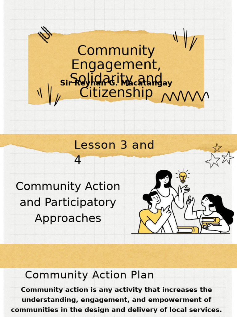 Community Engagement Lesson 3 Pdf Goal Community