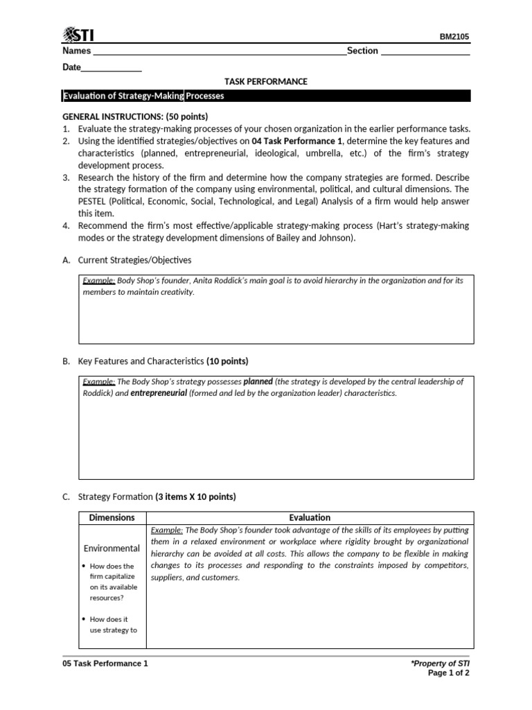05 Task Performance 1 | PDF | Organizational Structure | Business Economics