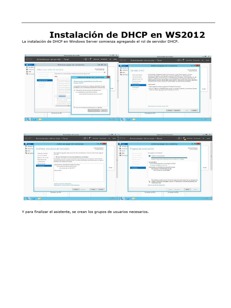 Configuración DHCP en WS2012 | PDF | Dirección IP | sistema de nombres ...