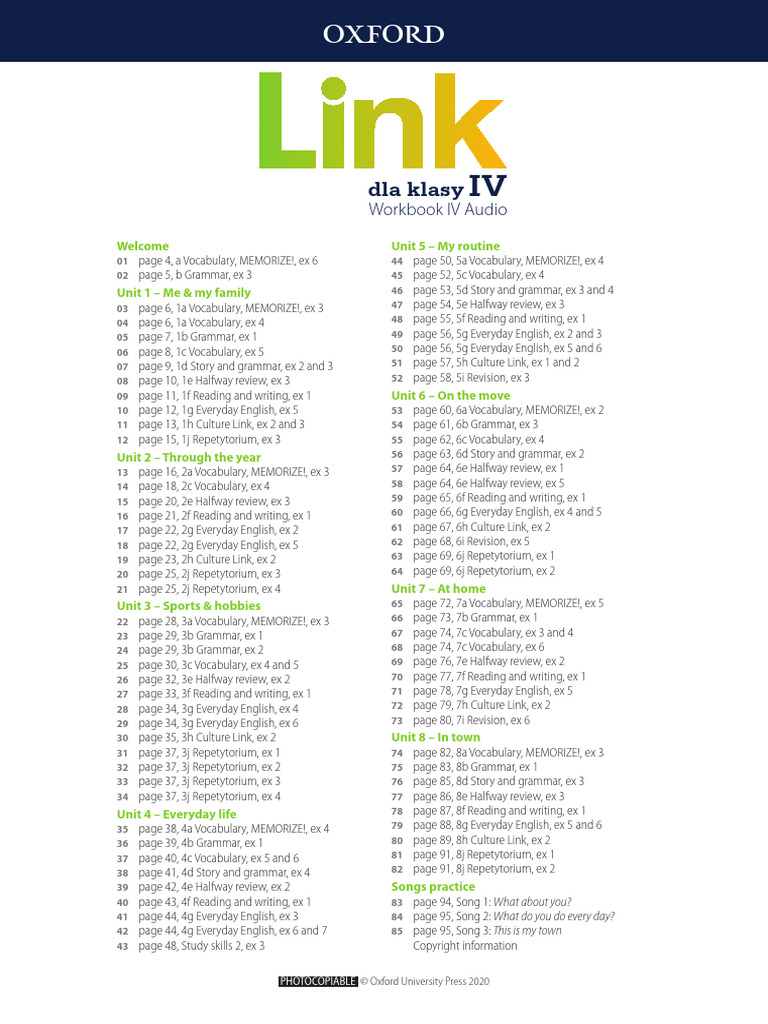 Link 4 Workbook Audio Tracklist | PDF | Cognitive Science | Lexicology