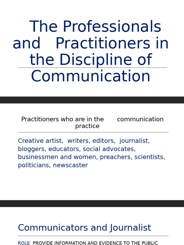 Communicators and Journalist | PDF | Finance & Money Management