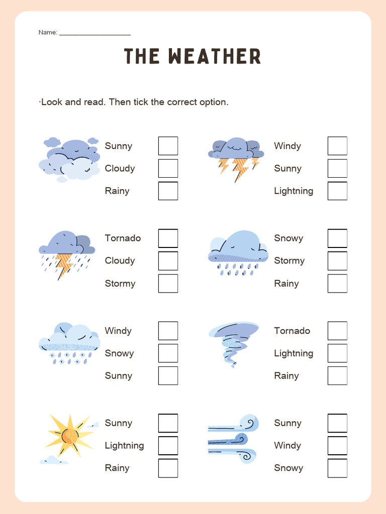 Weather Worksheet for Kids | PDF