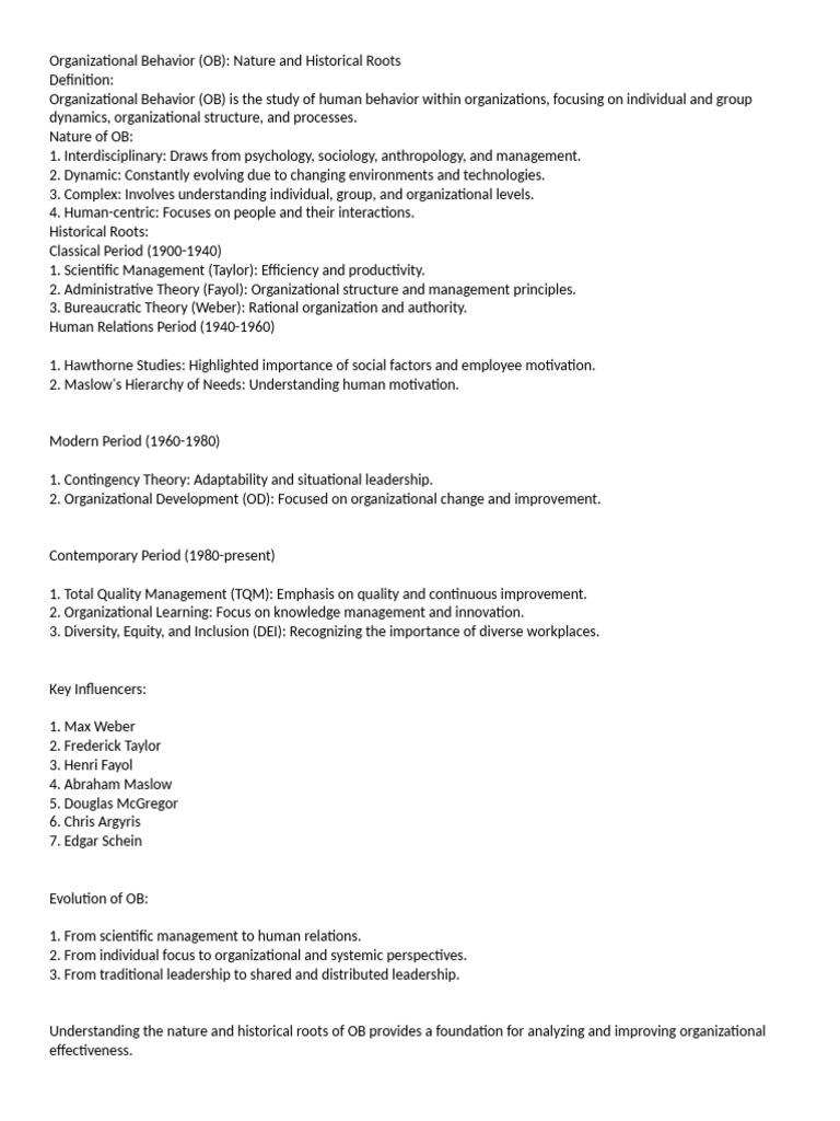 Organizational Behavior Pdf Leadership Organizational Behavior