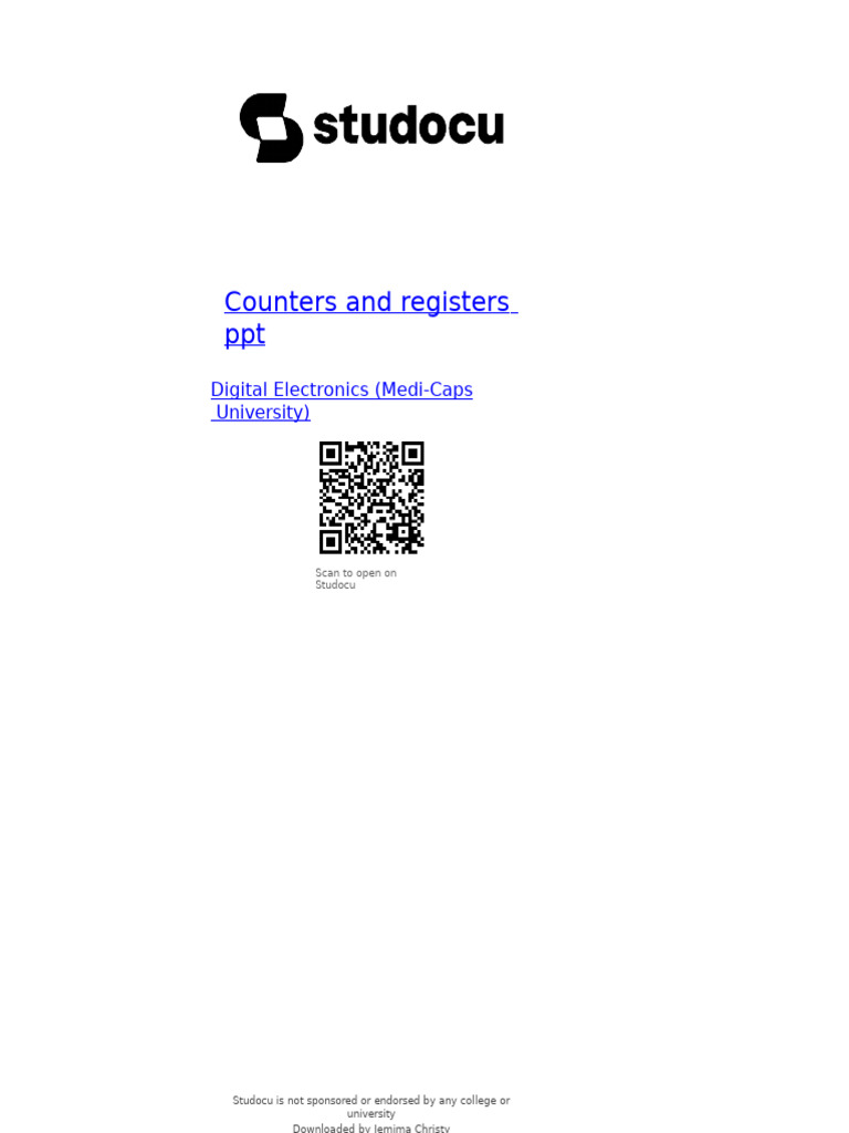 Counters and Registers in Digital Electronics | PDF | Electronics ...